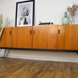 Scandinavian teak metal foot row