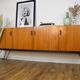 Scandinavian teak metal foot row