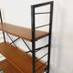 Vintage Italian bookshelf in teak and metal from the 1960s.