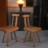 2 brutalist chairs from the mobichalet brand 1960's