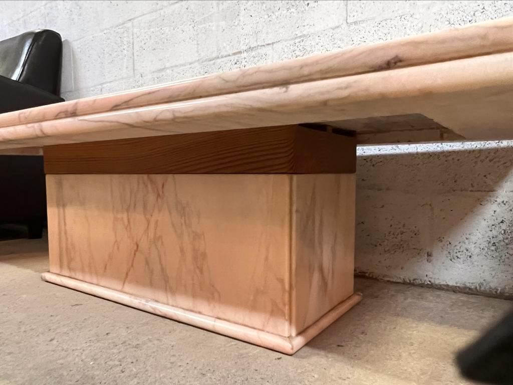 Vintage pink marble coffee table / coffee table