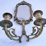 Patinated bronze chandelier mirror early twentieth century
