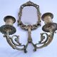 Patinated bronze chandelier mirror early twentieth century