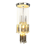 Vintage chromed cascading chandelier, 1970s