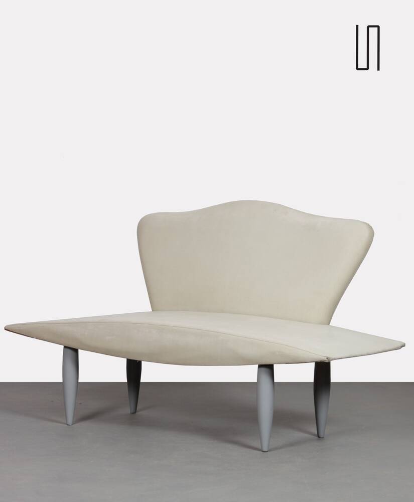 Banquette en similicuir des années 1980