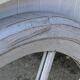 Large vintage gray cart wheel wooden wall mirror