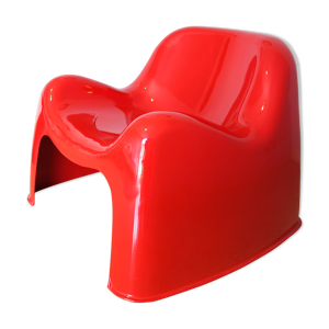 Fauteuil toge en rouge tomate, Sergio Mazza pour artemide, Italie années 1960