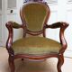 Mahogany Napoleon III Armchair with Carved Grapes  Decoration on Top, 1870s