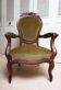 Mahogany Napoleon III Armchair with Carved Grapes  Decoration on Top, 1870s
