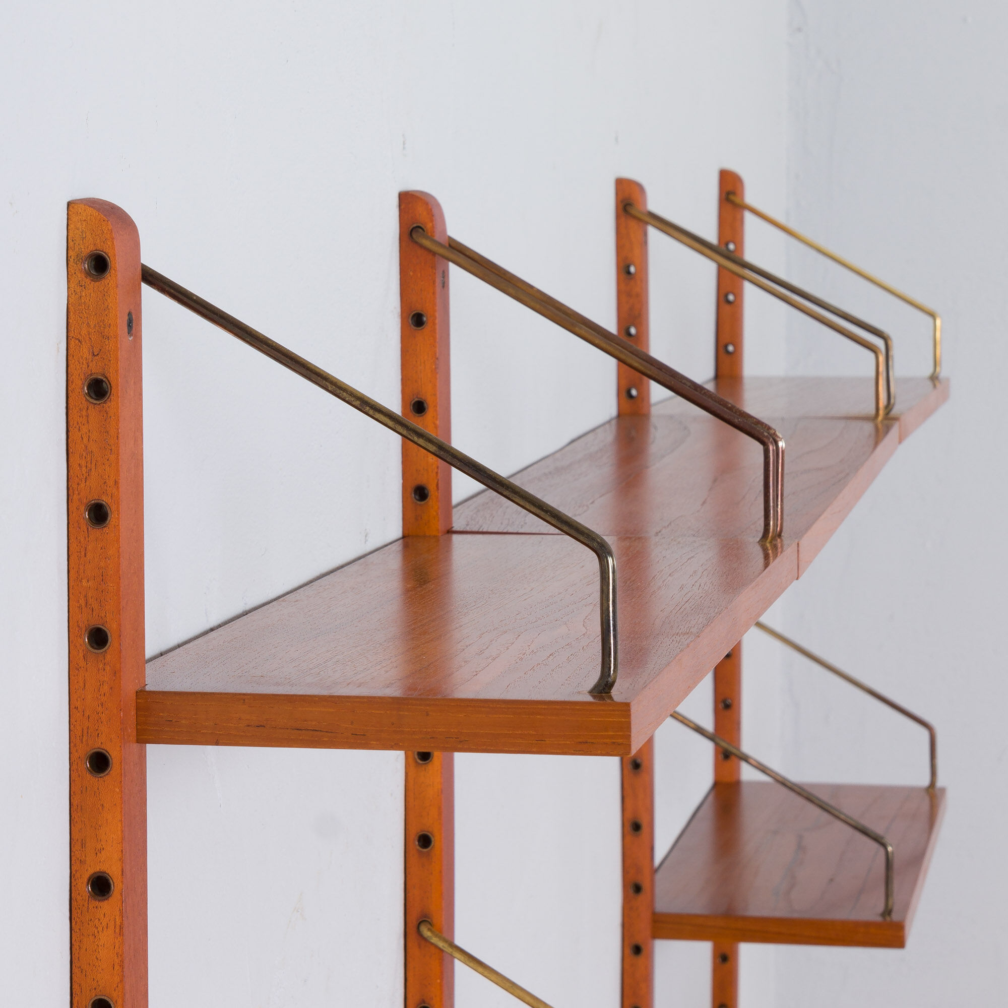 Poul Cadovius Teak dresser Wall Unit With a chest of drawers And 7 Shelves, Denmark 1960s