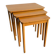 Vintage nesting tables 1960s, light wood side table - 52 x 55 x 3
