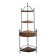 Wrought iron and wood corner unit, vintage corner furniture, corner shelf.