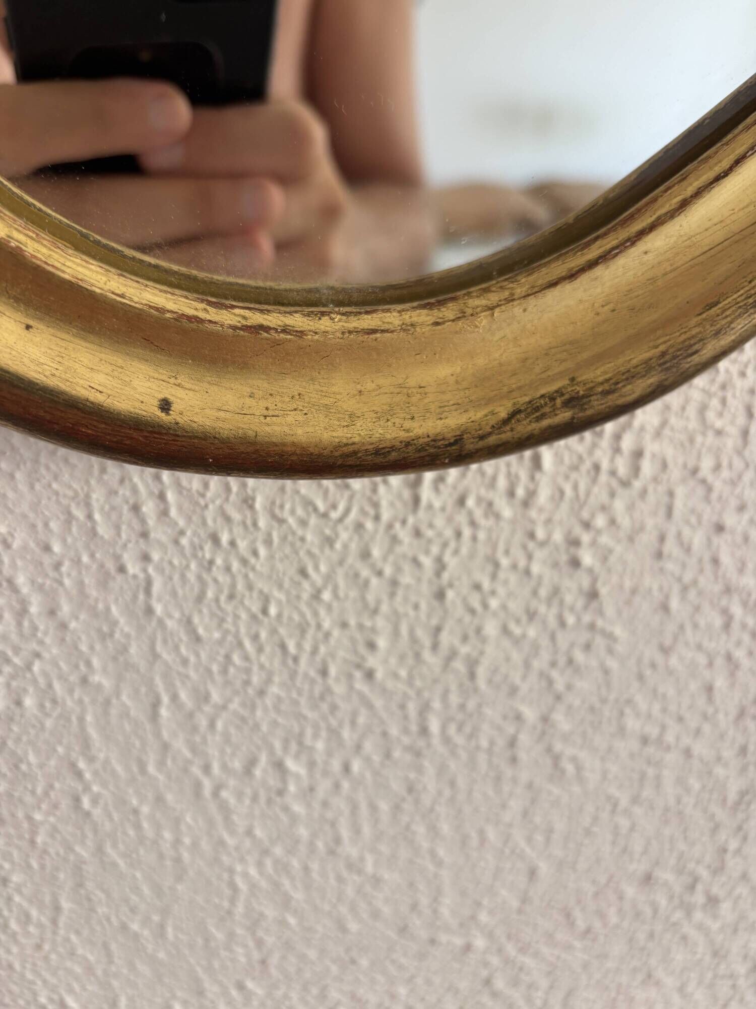 Vintage mirror 1960s Belgian rocaille style gilded wood - 61 x 49 cm