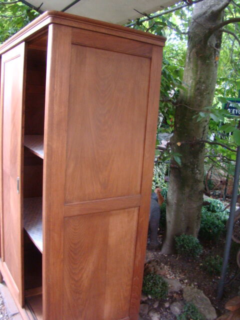 Sliding cabinet veneered vintage oak 50/60