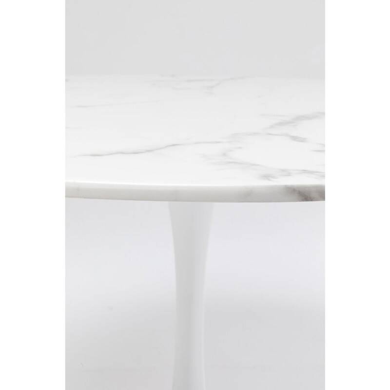 Tulip dining table in marble and lacquered steel 110cm. Seventies design