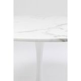 Tulip dining table in marble and lacquered steel 110cm. Seventies design