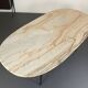 Vintage Italian wood and white marble dining table from 1950s