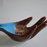 Ceramic pocket tray in the shape of a hand Vallauris France 1970