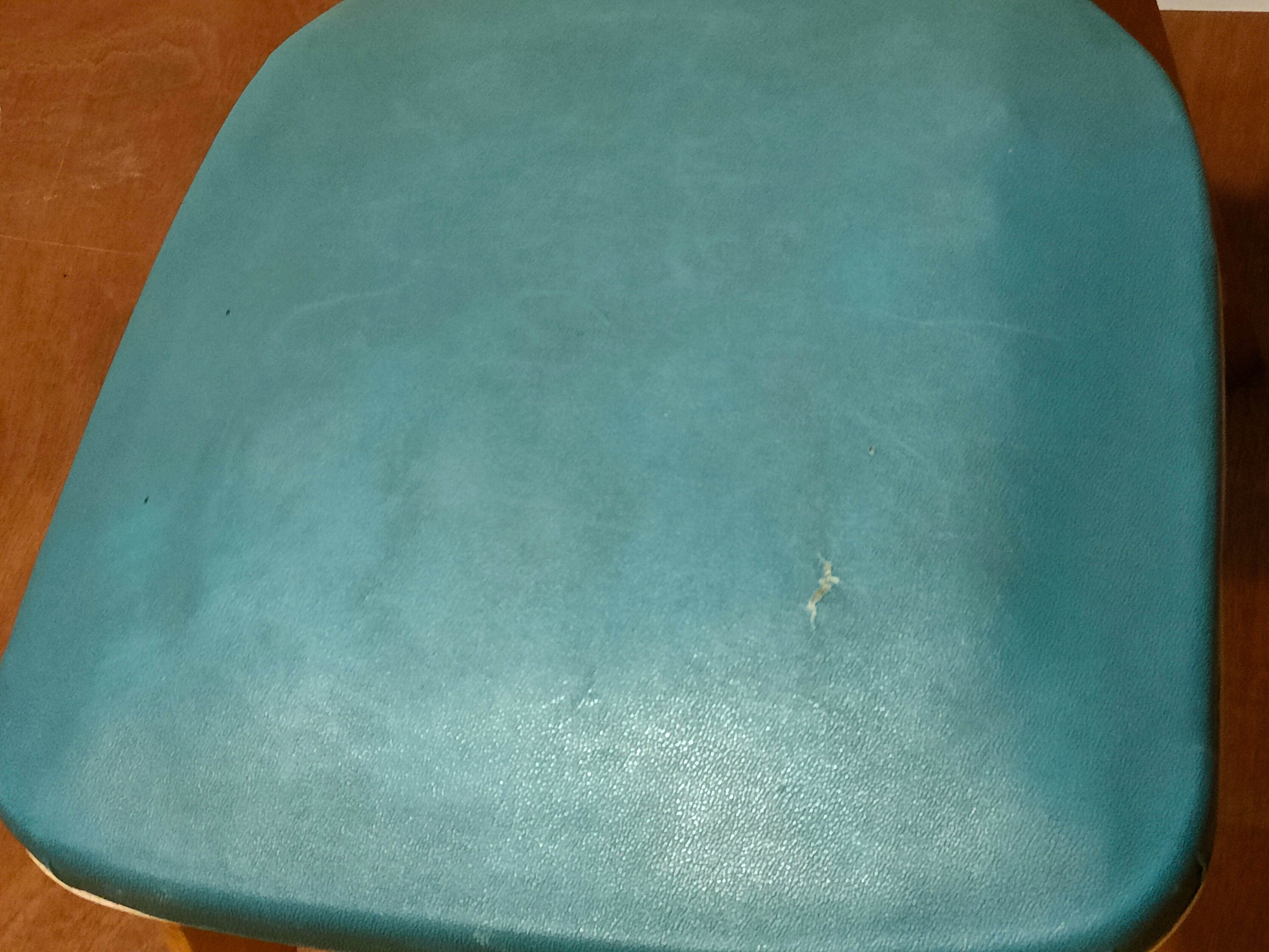 Set of 4 blue skai chairs
