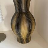 Saint Clément ceramic vase from the 50s, black and yellow