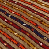 Turkish Red & Blue Striped Kilim Rug, 151x244Cm