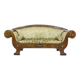 Canapé Biedermeier antique en vert avec des détails en laiton, 1860