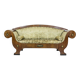 Large Antique Biedermeier Sofa in Green with Brass Details, 1860