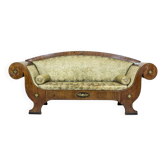 Large Antique Biedermeier Sofa in Green with Brass Details, 1860