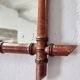 Antique Faux Bamboo Mirror - French Wall Mirror with Chain, 38×44 cm