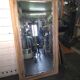Large bevelled floor mirror in oak