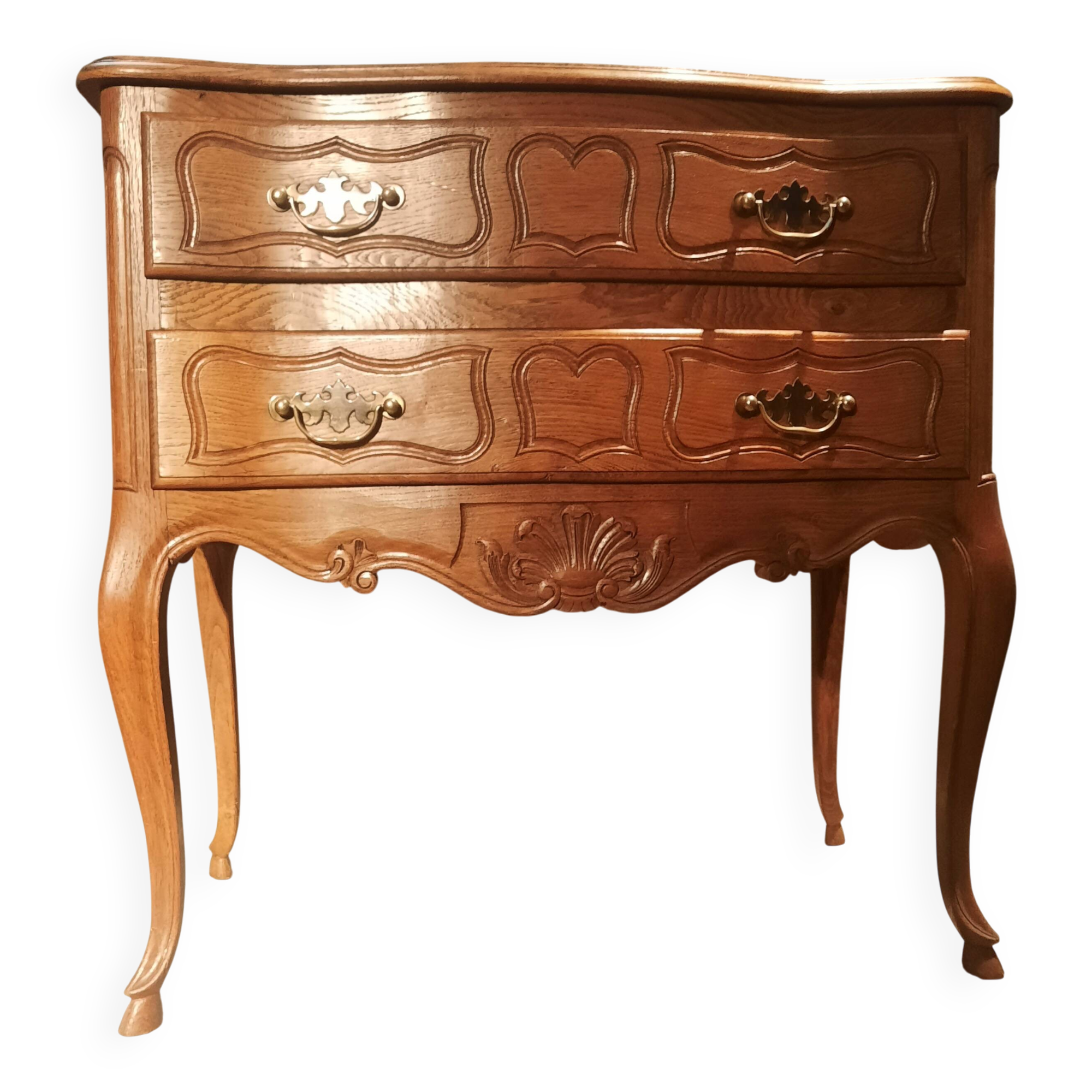Louis XV style solid oak chest of drawers
