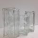 3 vintage glass brick vases