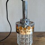 Small raak chrome and orange pendant light