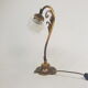 Lampe fleur en bronze doré