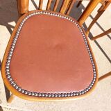 6 chaises Baumann en bois et simili cuir