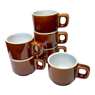 Ensemble de 6 tasses à café en faïence