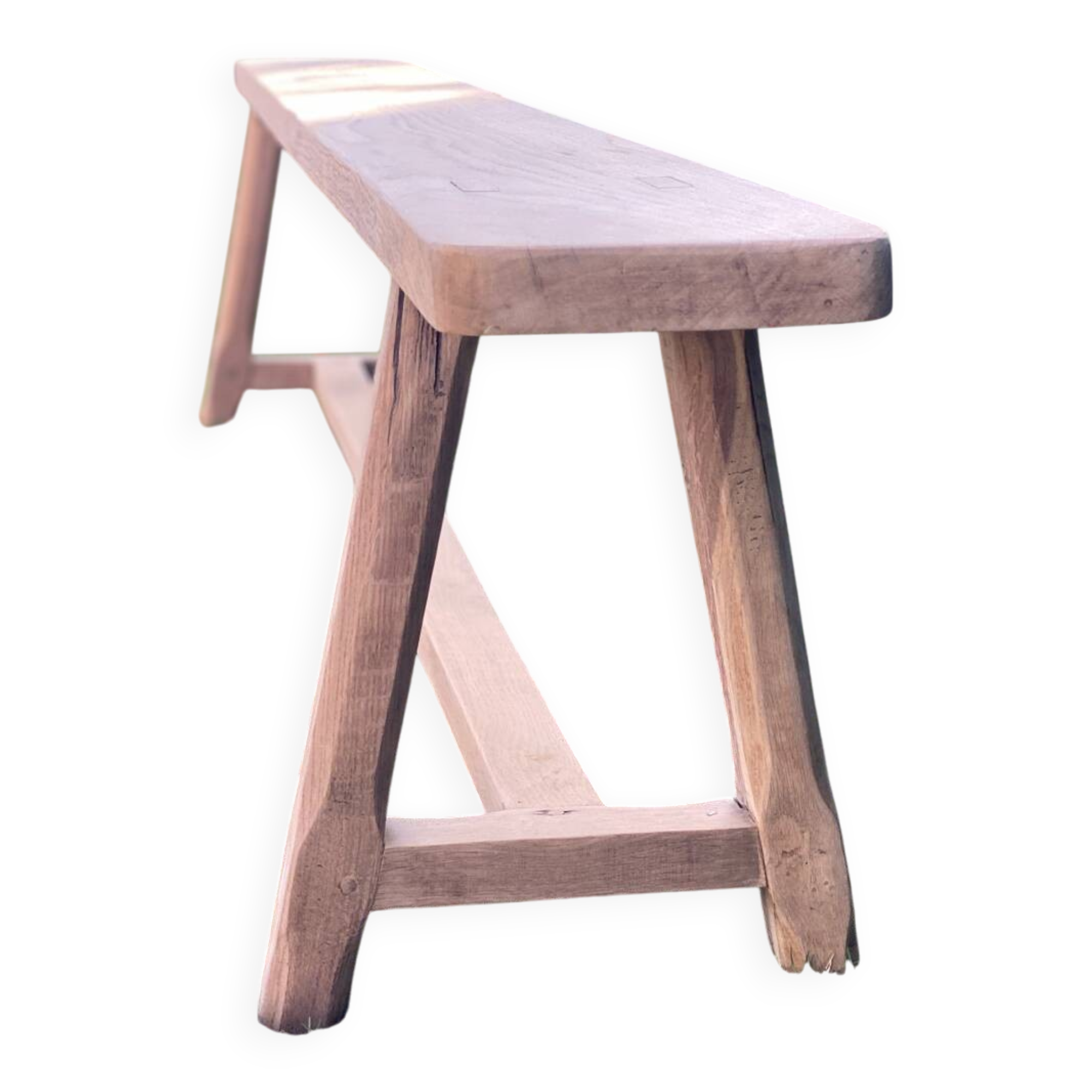 Solid oak farmhouse bench