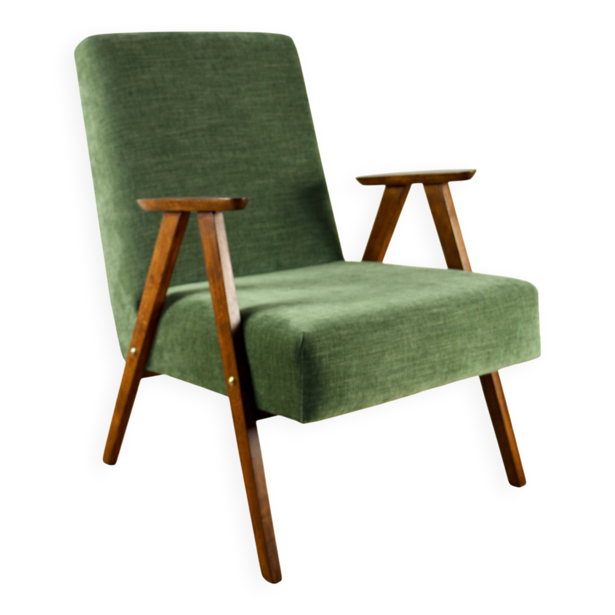Classic green olive structural armchair like Chierowski