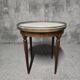 Louis XVI style bouillotte table, marble top.