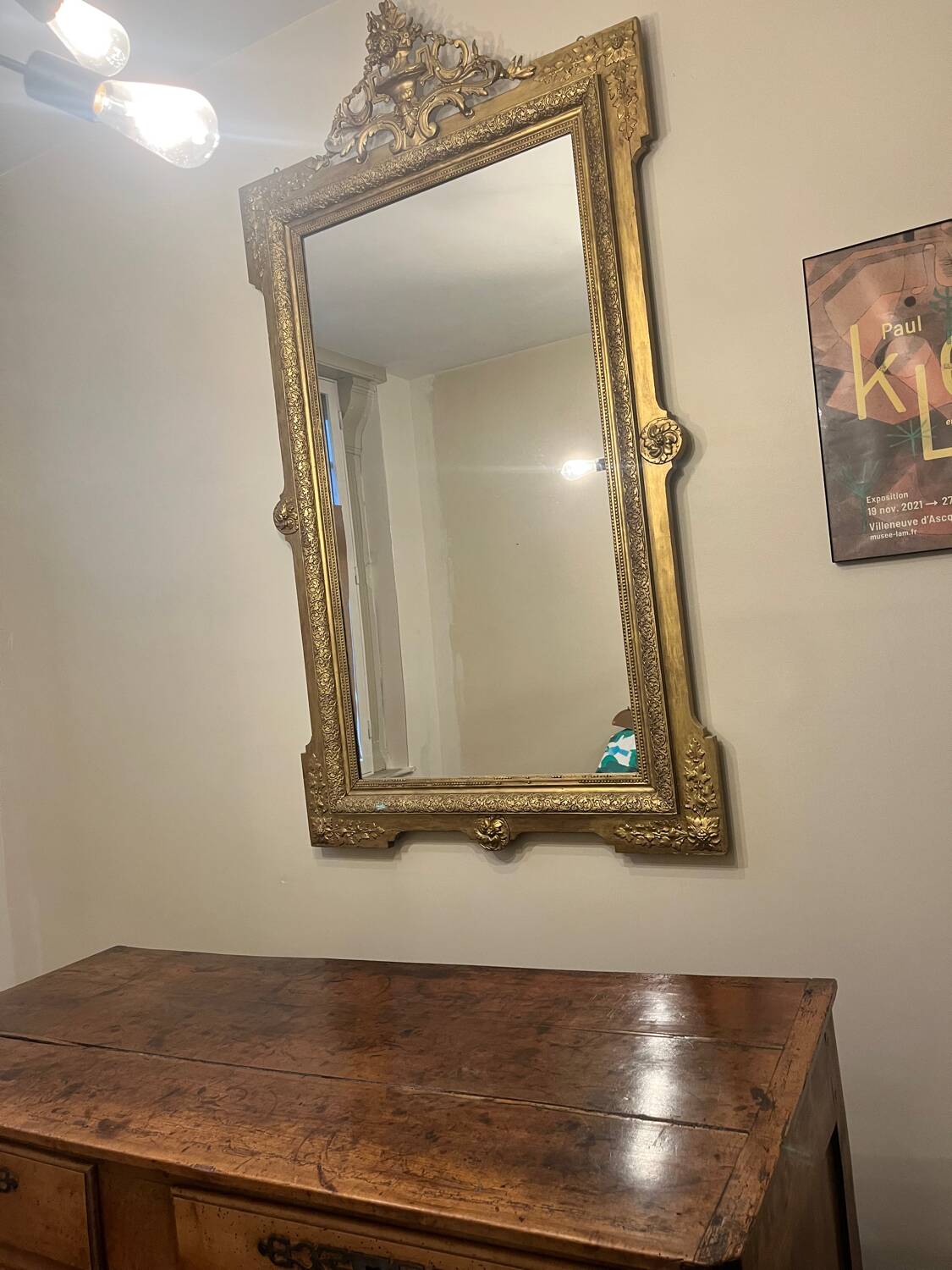 Antique gilded mirror in Louis XVI style