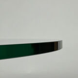 Table basse ronde en teck et verre, années 60