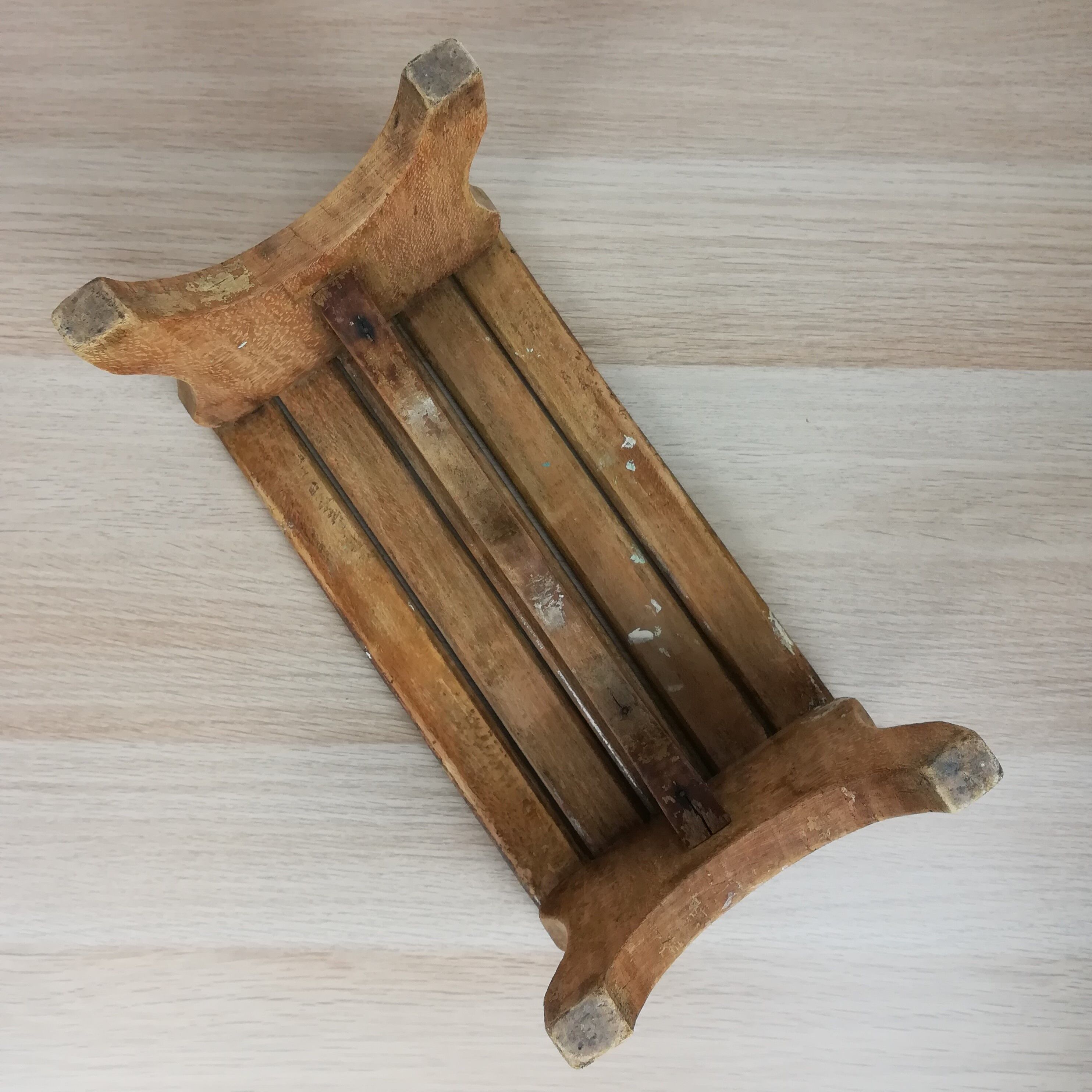 Wooden footrest bench