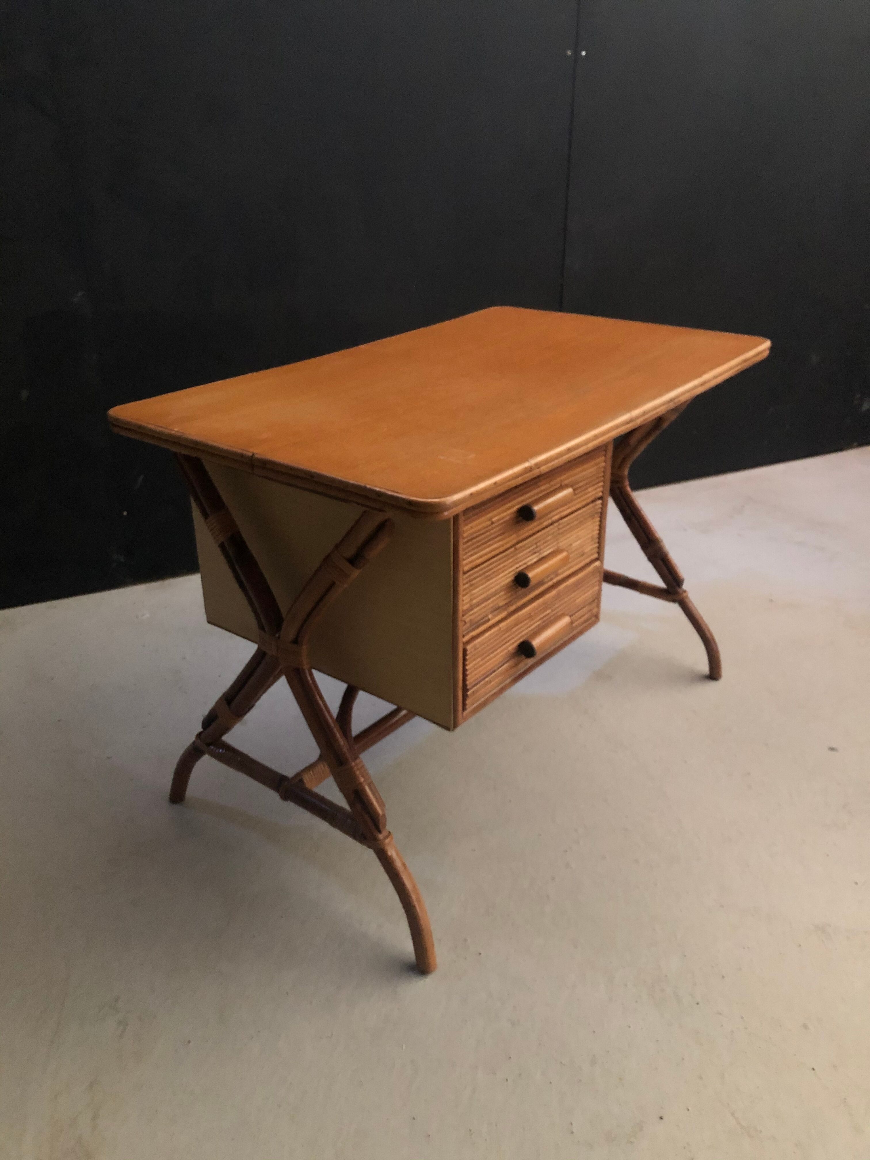 Rattan desk 1960