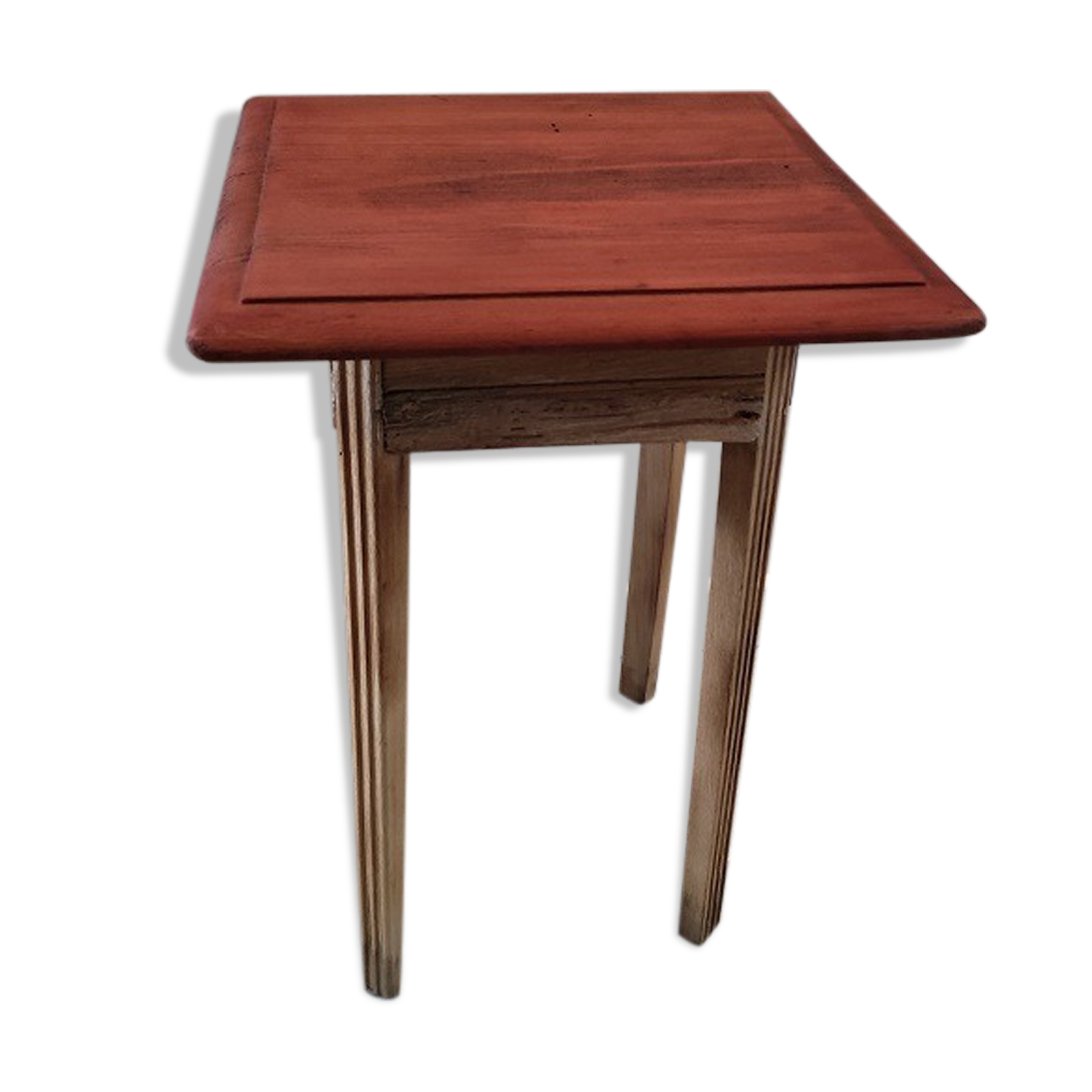 Console holder pot flower wood patinated seat mahogany