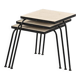 Set of 3 nesting tables in black lacquered metal, circa 1960