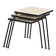 Set of 3 nesting tables in black lacquered metal, circa 1960