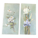 Paire de tableaux ancien– Bouquet de fleurs Nature Morte