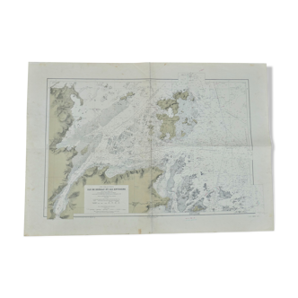 Ancient marine map of the island of Brehat and its surroundings