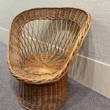 Vintage wicker armchair