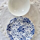 Vintage double-handled cup & saucer – Royal Tudor “Bouquet” blue